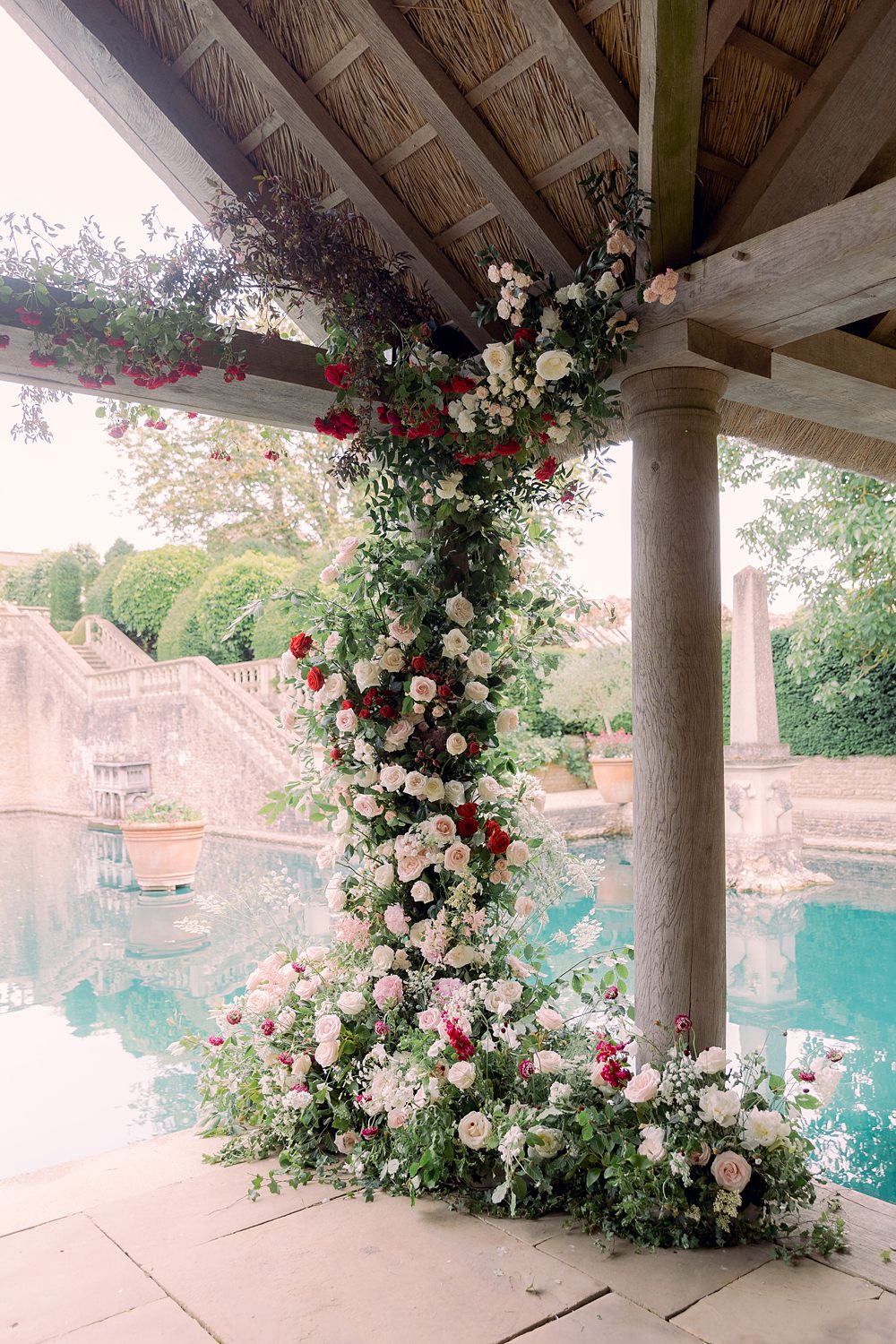 Euridge Manor Wedding Jessy Papasavva Photography Flower Pillar Ceremony Arrangement