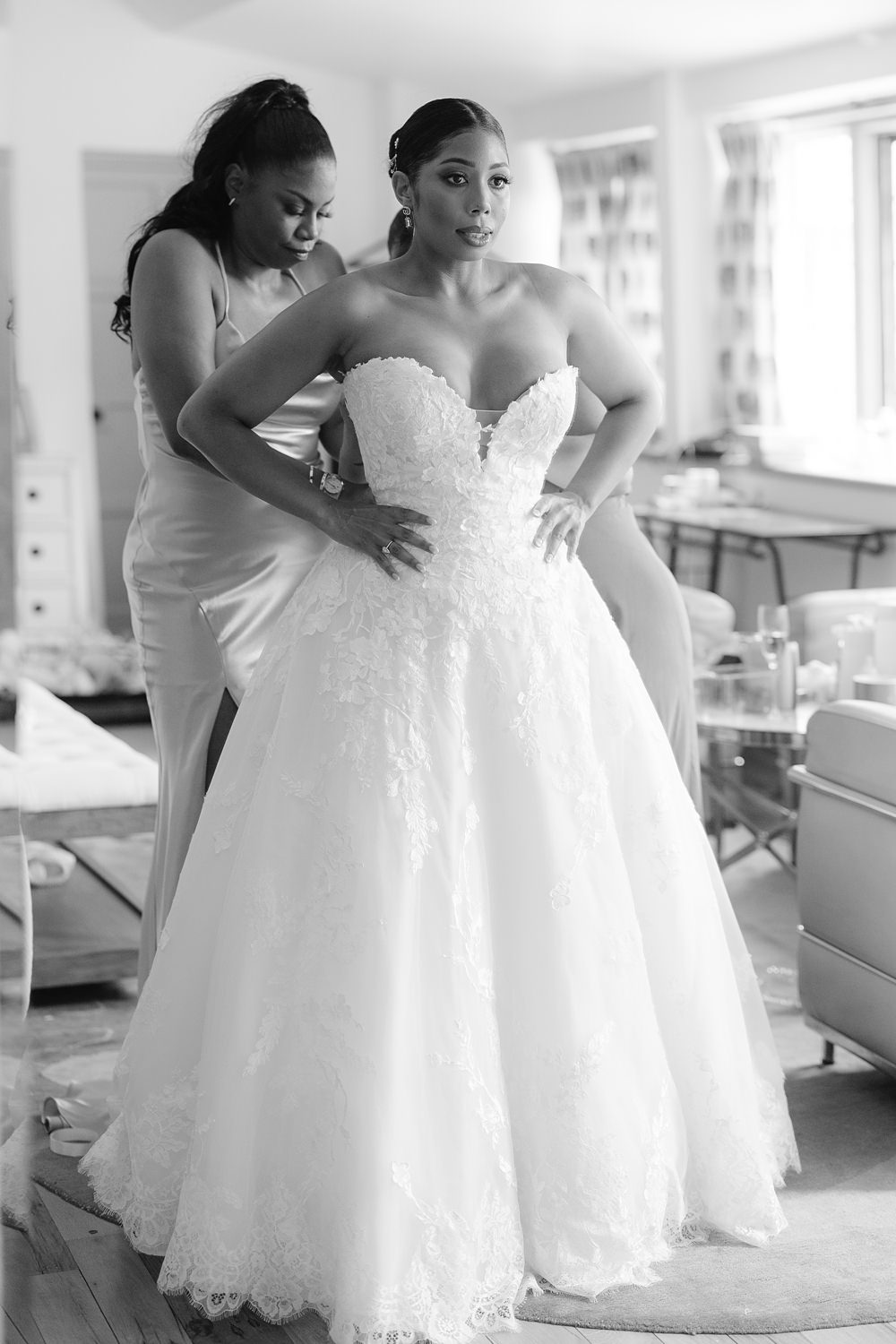 Strapless Lace Sweetheart Pronovias Dress Bride Euridge Manor Wedding Jessy Papasavva Photography