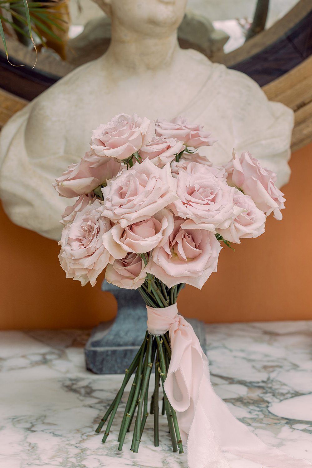 Pink Rose Bouquet Bridal Ribbon Euridge Manor Wedding Jessy Papasavva Photography