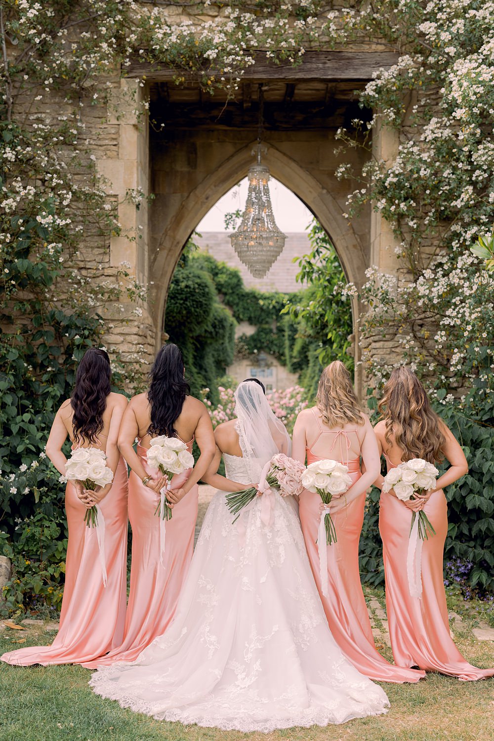 Pale Pink Satin Bridesmaid Dresses Euridge Manor Wedding Jessy Papasavva Photography