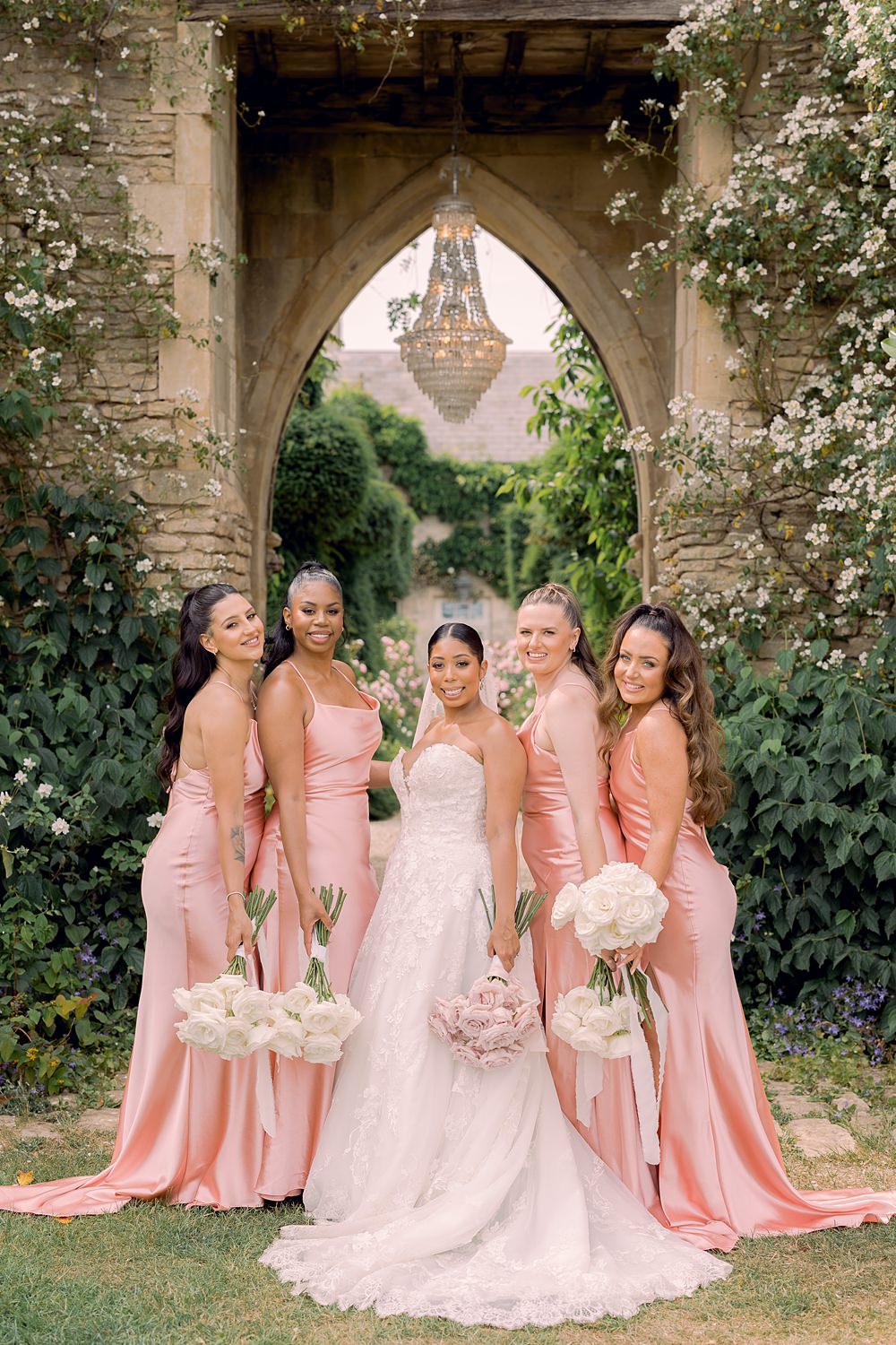 Pale Pink Satin Bridesmaid Dresses Euridge Manor Wedding Jessy Papasavva Photography