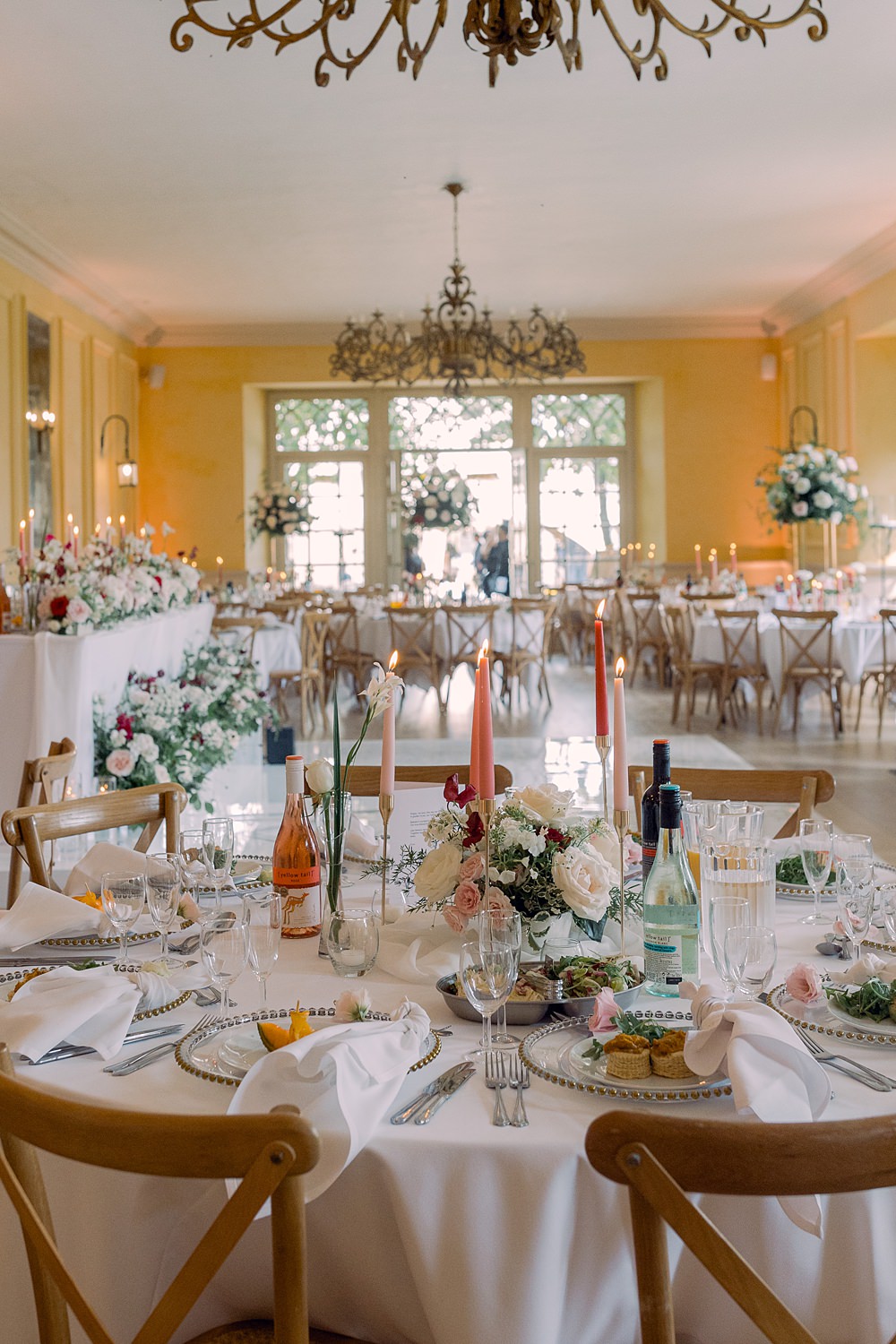 Round Table Decor Flowers Candles Euridge Manor Wedding Jessy Papasavva Photography