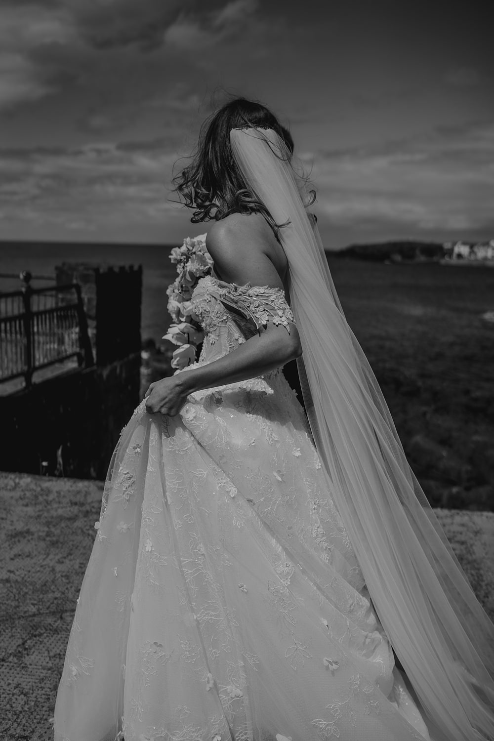 Bride Dress Off Shoulder Lace Train 3D Flowers Martina Liana Limepark Wedding Sheena T Photography