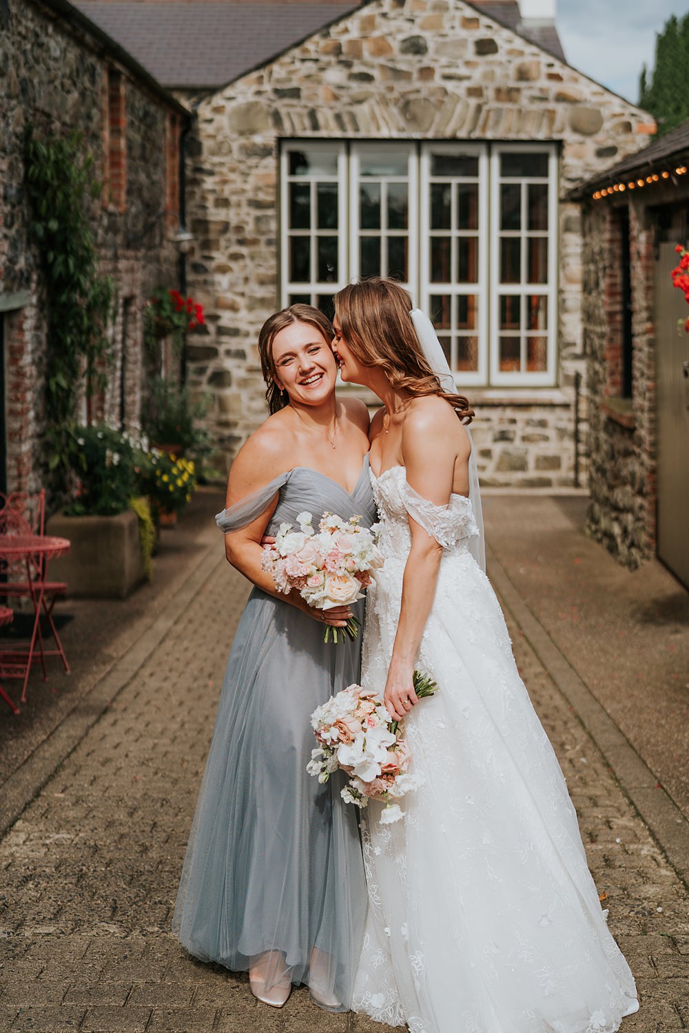Blue Grey Long Bridesmaid Dress Limepark Wedding Sheena T Photography