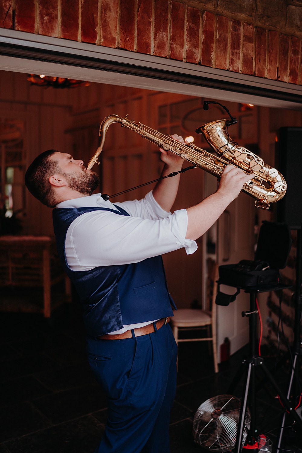 Saxaphone Outdoor Surrey Wedding Kit Myers Photography