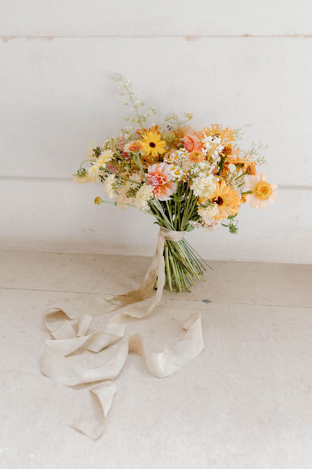 Bouquet Flowers Bride Summer Dahlia Pink Orange Yellow Wedding Ideas Mimosa Photography