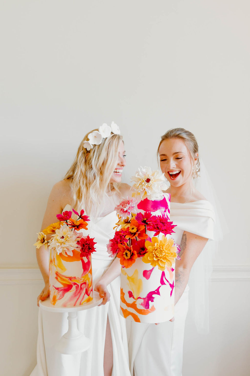 Pink Orange Yellow Wedding Ideas Mimosa Photography