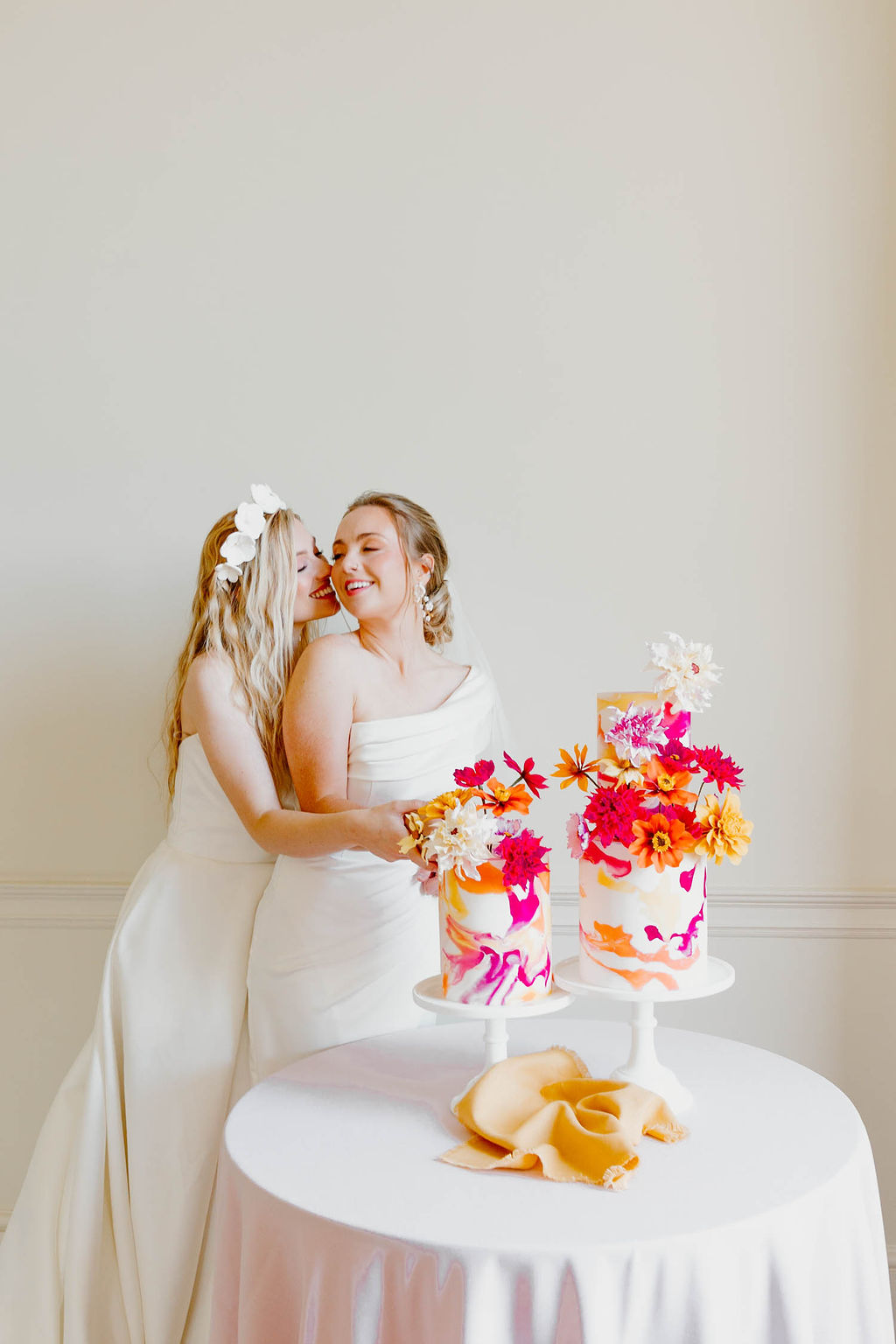 Pink Orange Yellow Wedding Ideas Mimosa Photography
