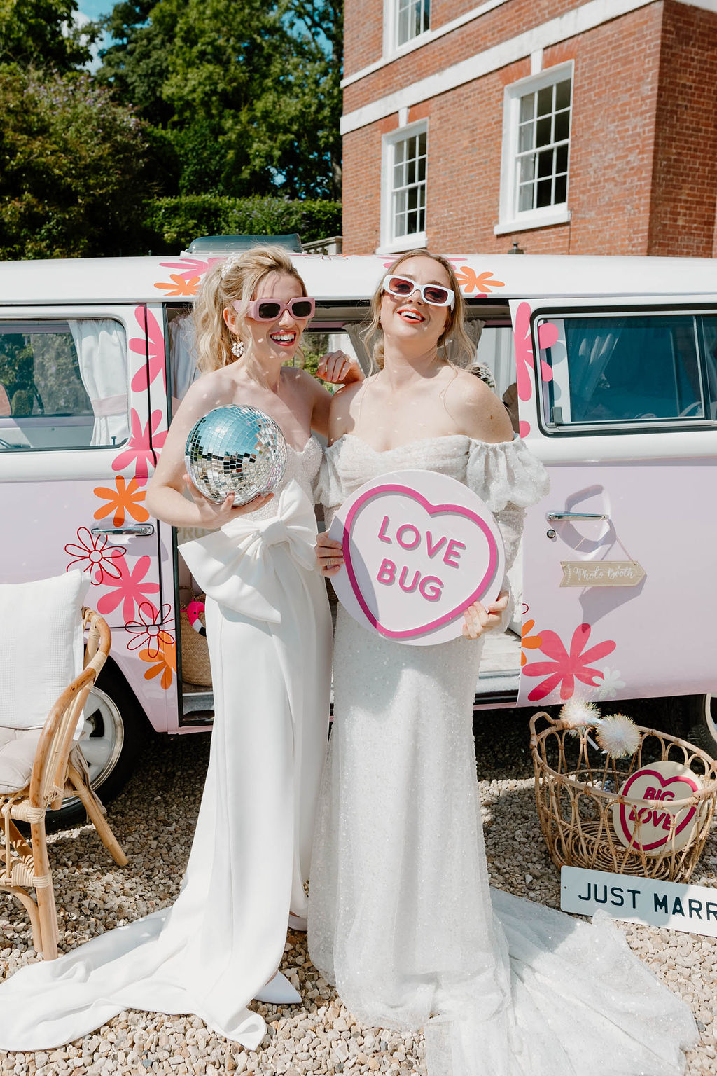 Campervan Photo Booth Pink Orange Yellow Wedding Ideas Mimosa Photography