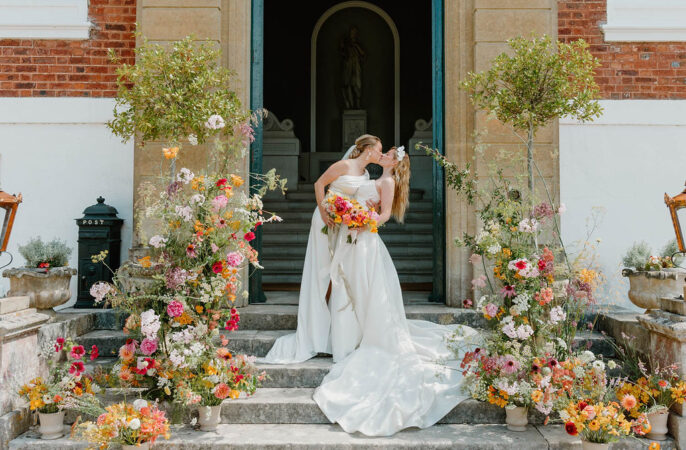 Pink Orange Yellow Wedding Ideas Mimosa Photography