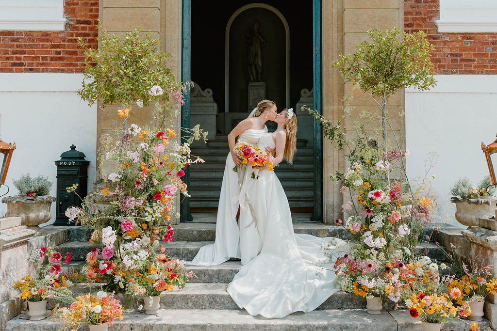 Pink Orange Yellow Wedding Ideas Mimosa Photography