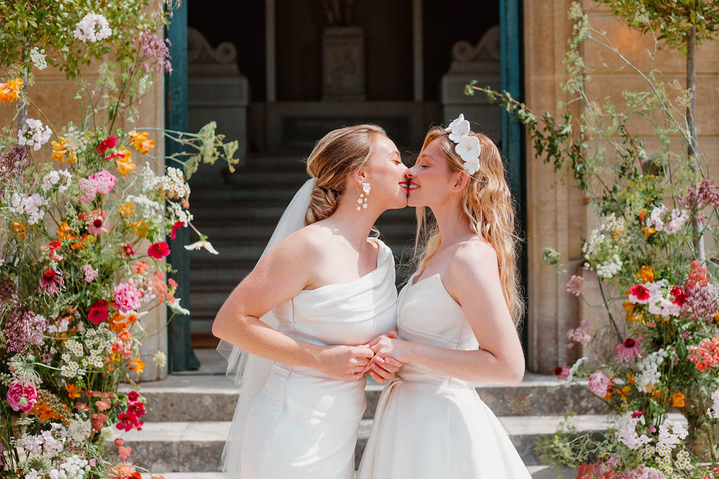 Pink Orange Yellow Wedding Ideas Mimosa Photography