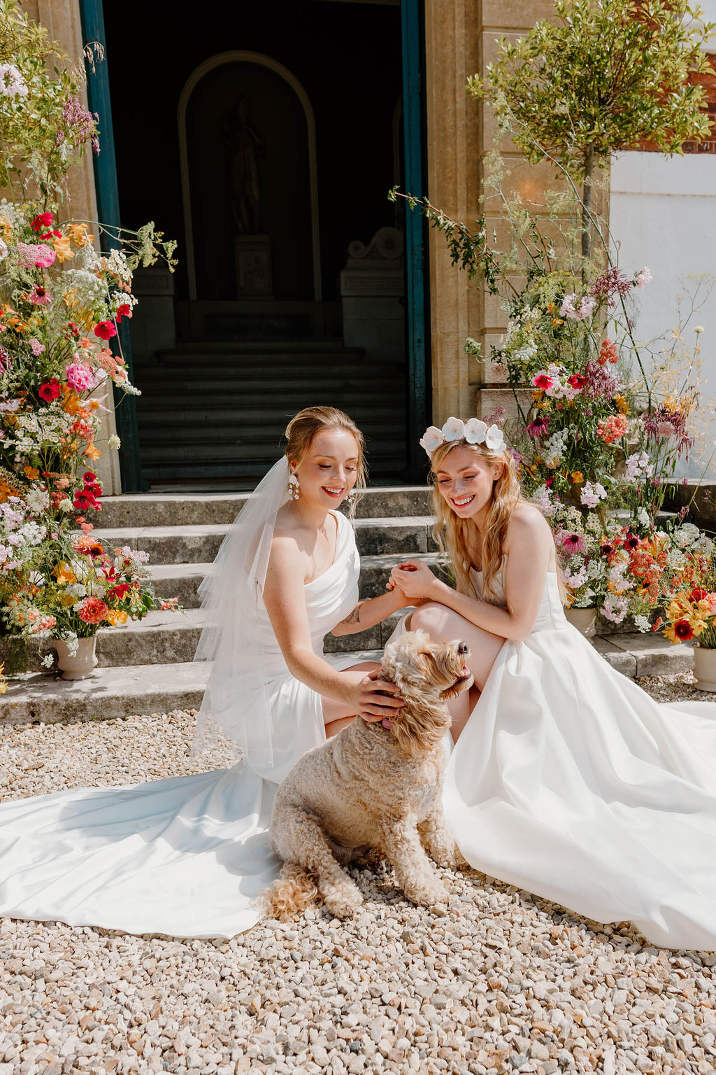 Pet Dog Pink Orange Yellow Wedding Ideas Mimosa Photography