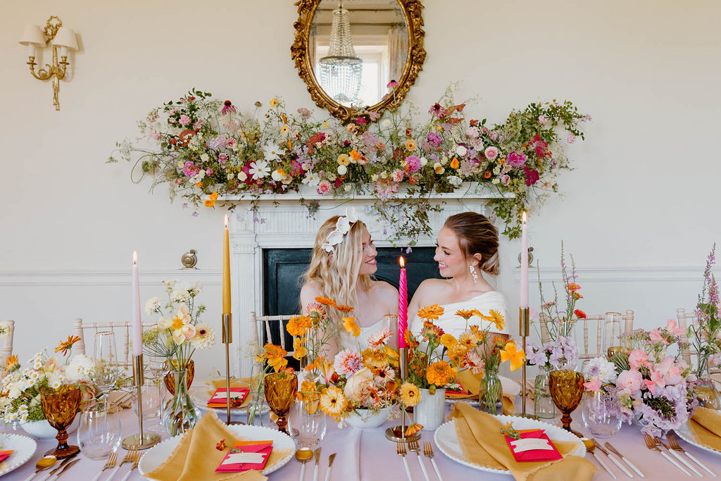 Pink Orange Yellow Wedding Ideas Mimosa Photography