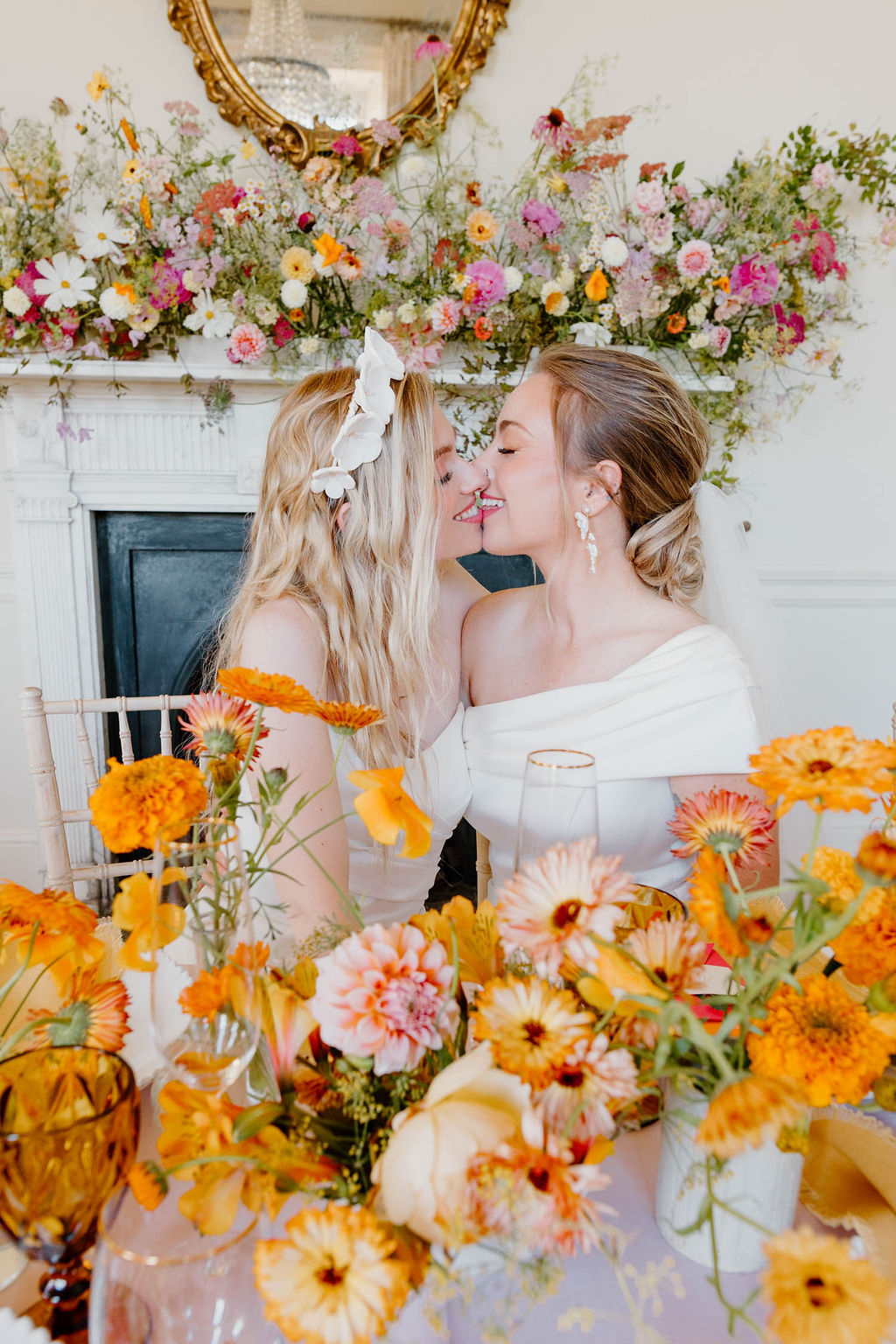 Pink Orange Yellow Wedding Ideas Mimosa Photography