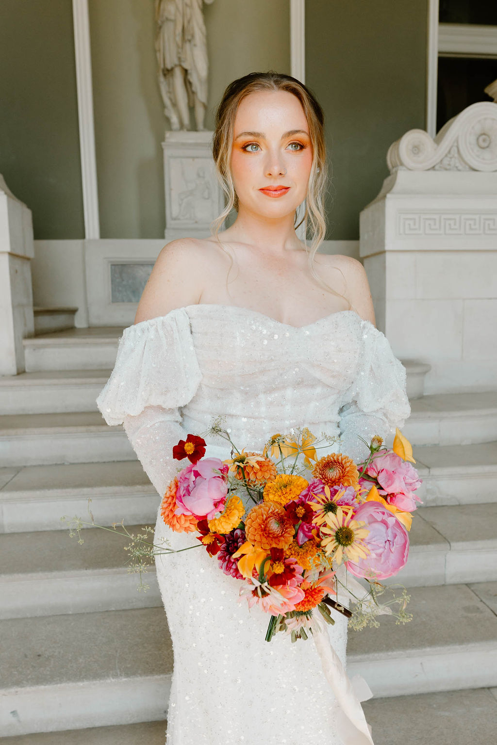 Pink Orange Yellow Wedding Ideas Mimosa Photography