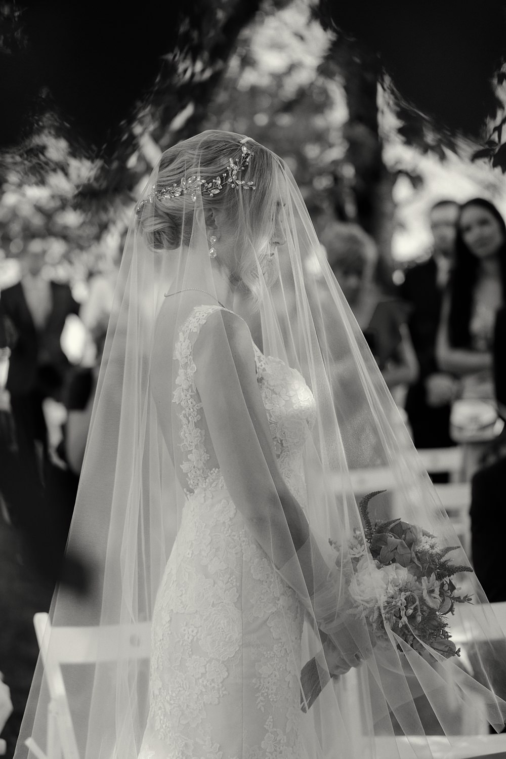 Bride Lace Veil Gown Train Poland Barn Wedding Matt and Lena Photography