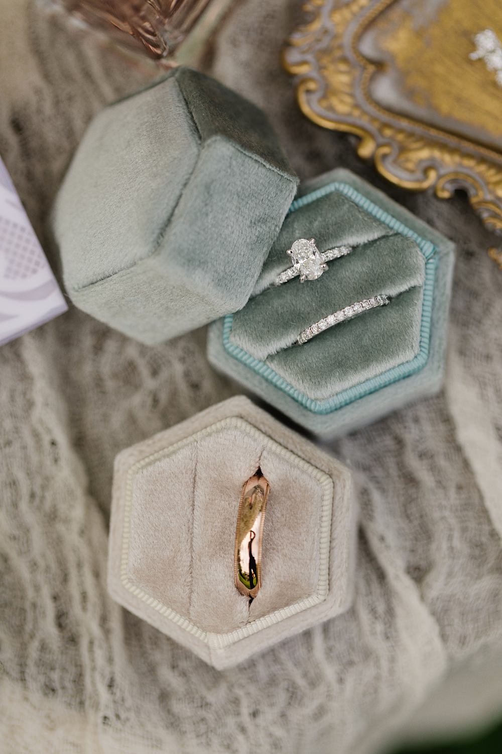 Velvet Ring Box Bands Poland Barn Wedding Matt and Lena Photography