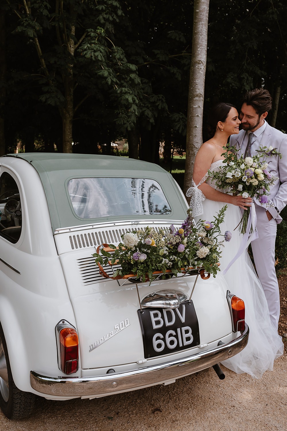 Fiat 500 Car Transport Shotesham Park Wedding By Emma Olivia Photography
