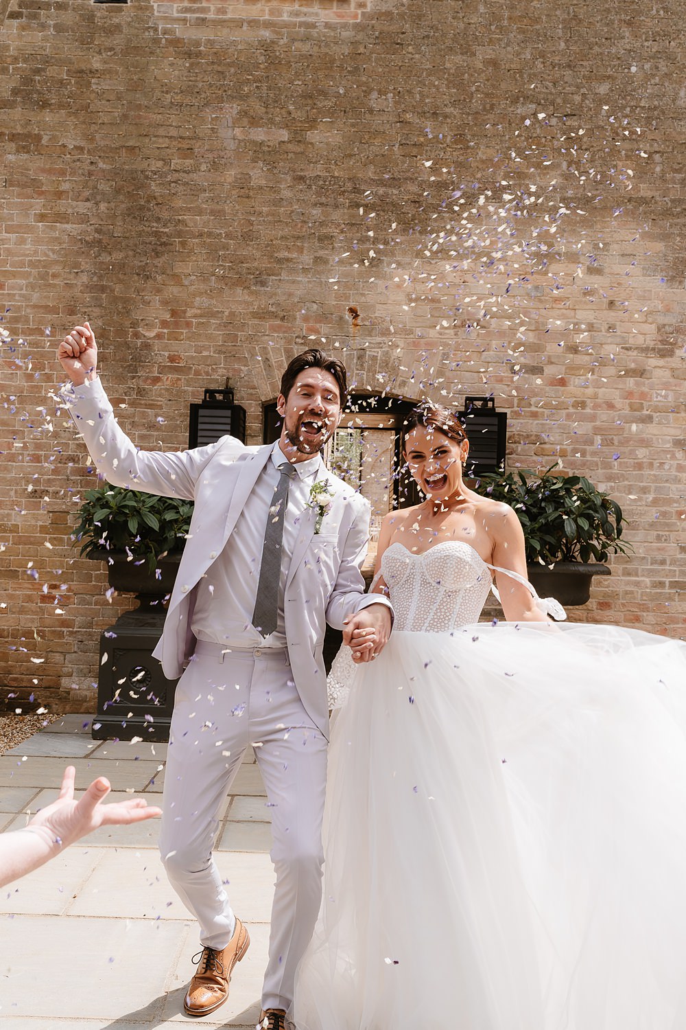 Confetti Throw Shotesham Park Wedding By Emma Olivia Photography