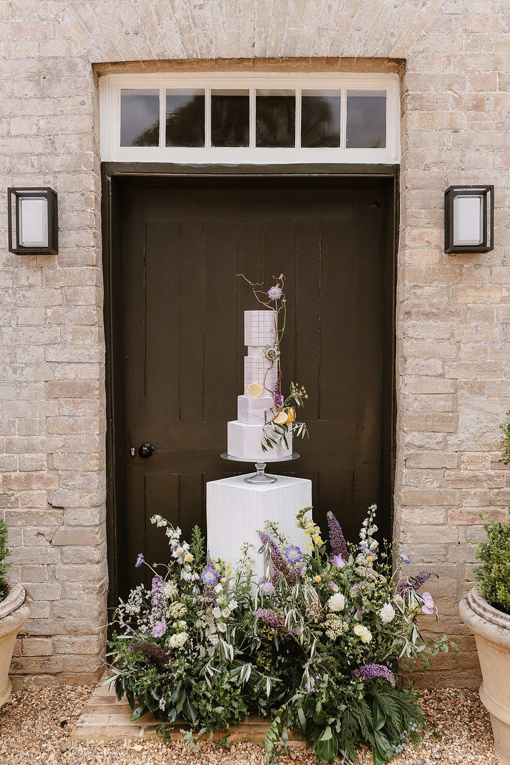 Cake Stand Meadow Flowers Shotesham Park Wedding By Emma Olivia Photography