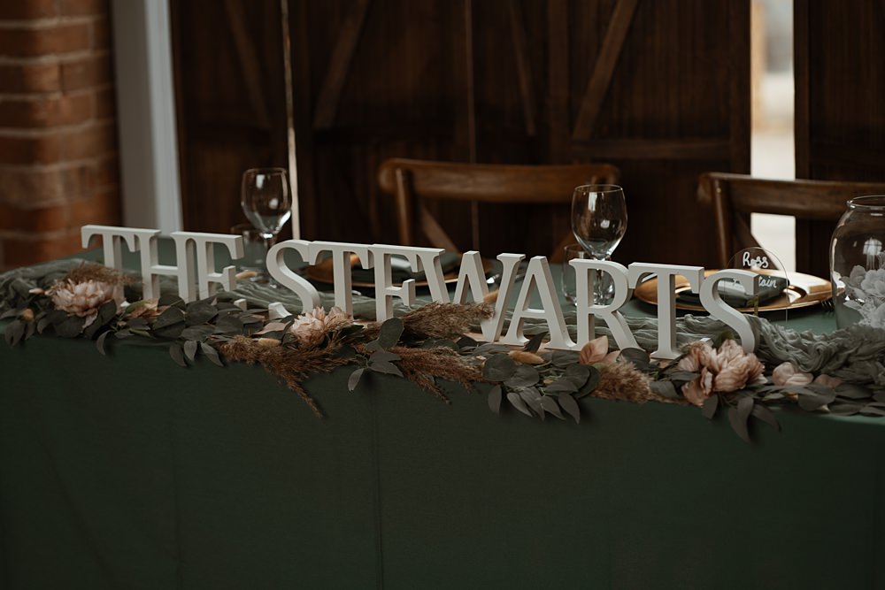 Top Table Letter Sign Swallows Nest Barn Wedding Rebel Love Club