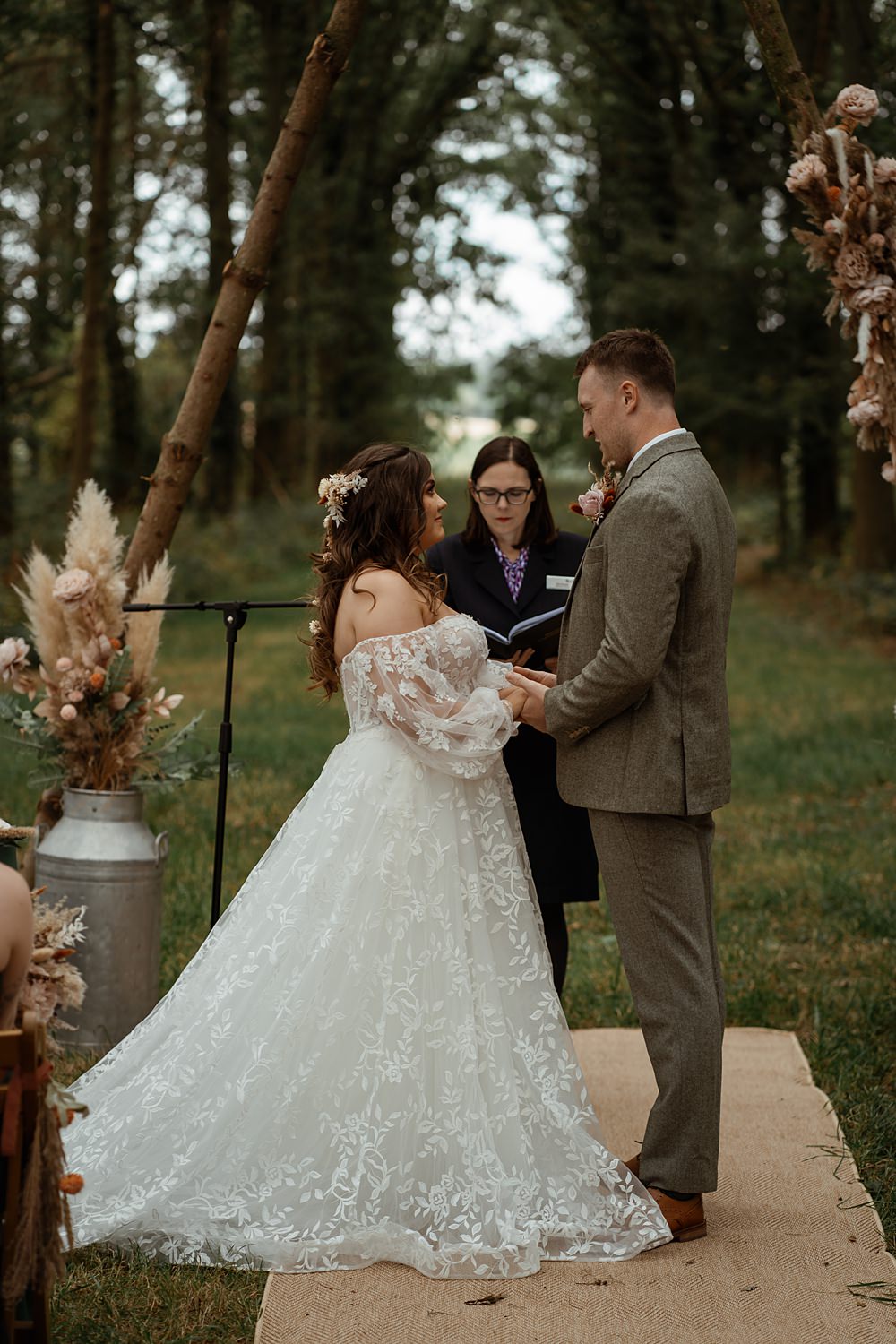 Triangle Arch Ceremony Flowers Swallows Nest Barn Wedding Rebel Love Club