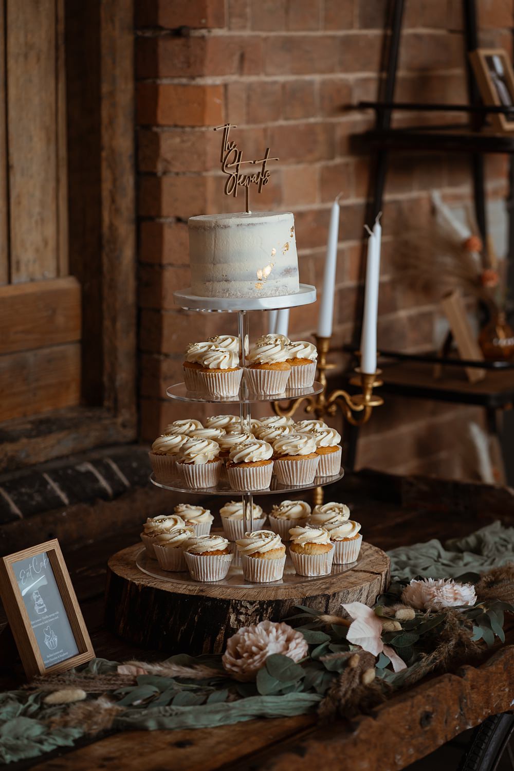 Top Tier Cake Cupcakes Swallows Nest Barn Wedding Rebel Love Club