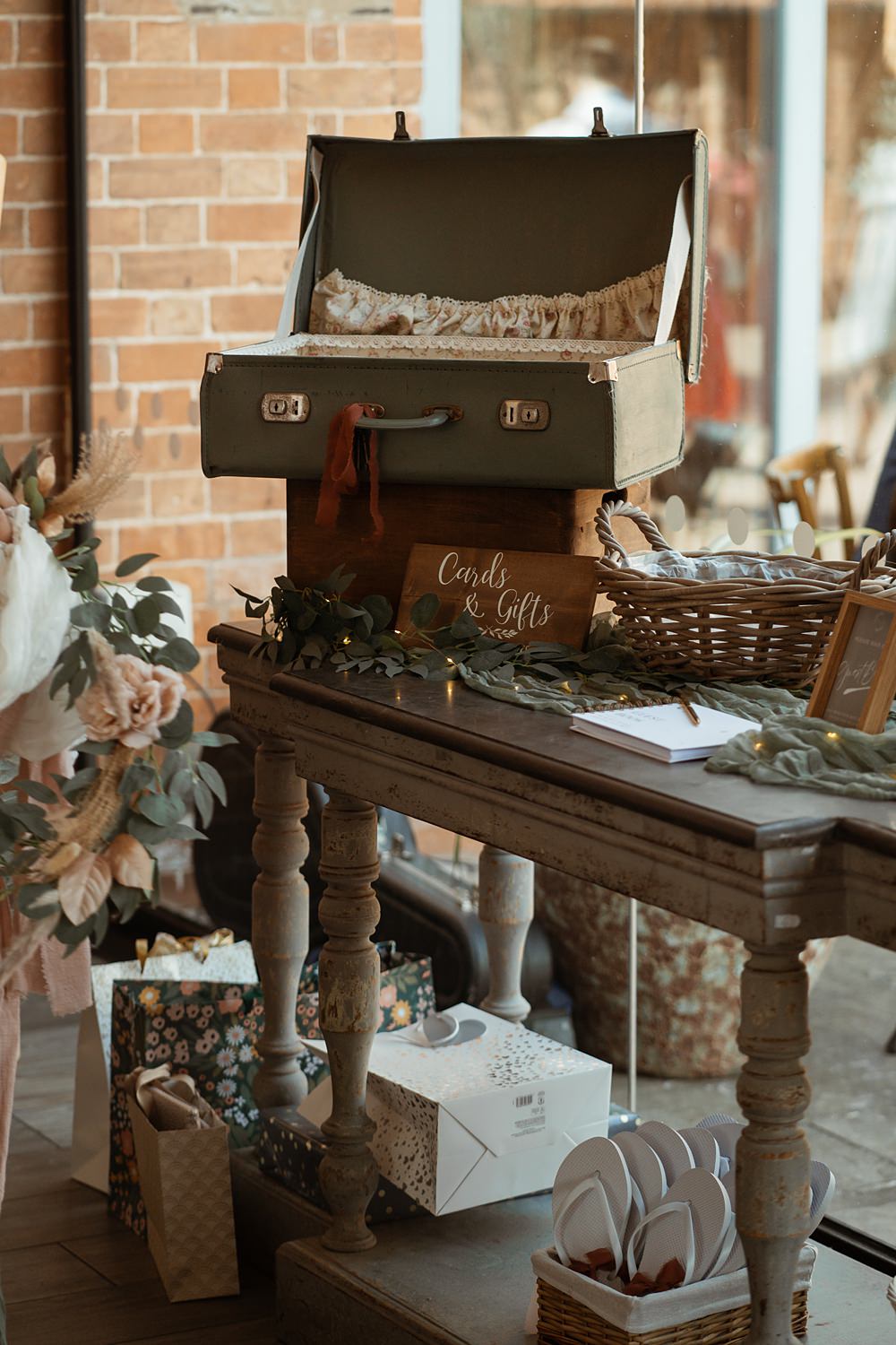 Card Post Box Suitcase Swallows Nest Barn Wedding Rebel Love Club