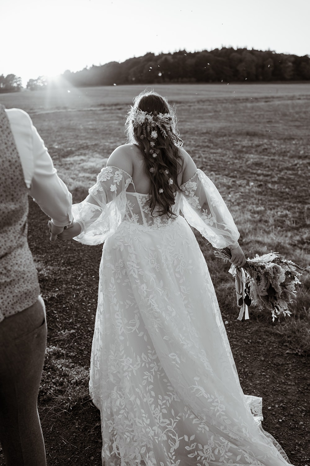 Swallows Nest Barn Wedding Rebel Love Club Dress Bride Embroidered Sleeves Martina Liana