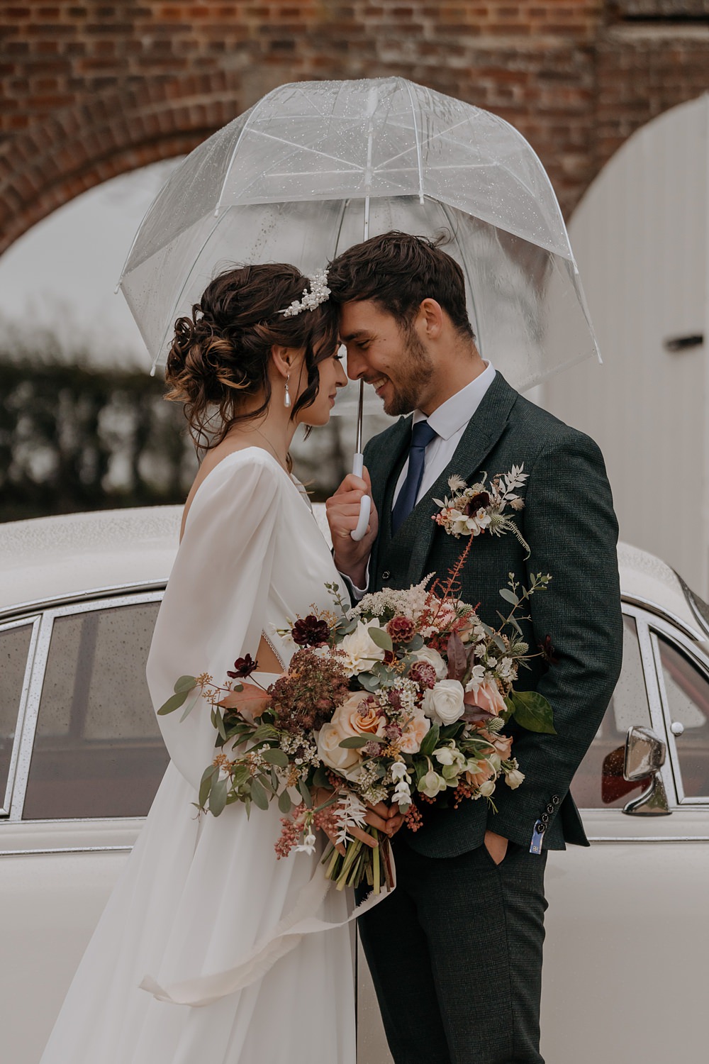 Walled Garden Helperby Wedding Natalie Hamilton Photography Rainy Umbrella