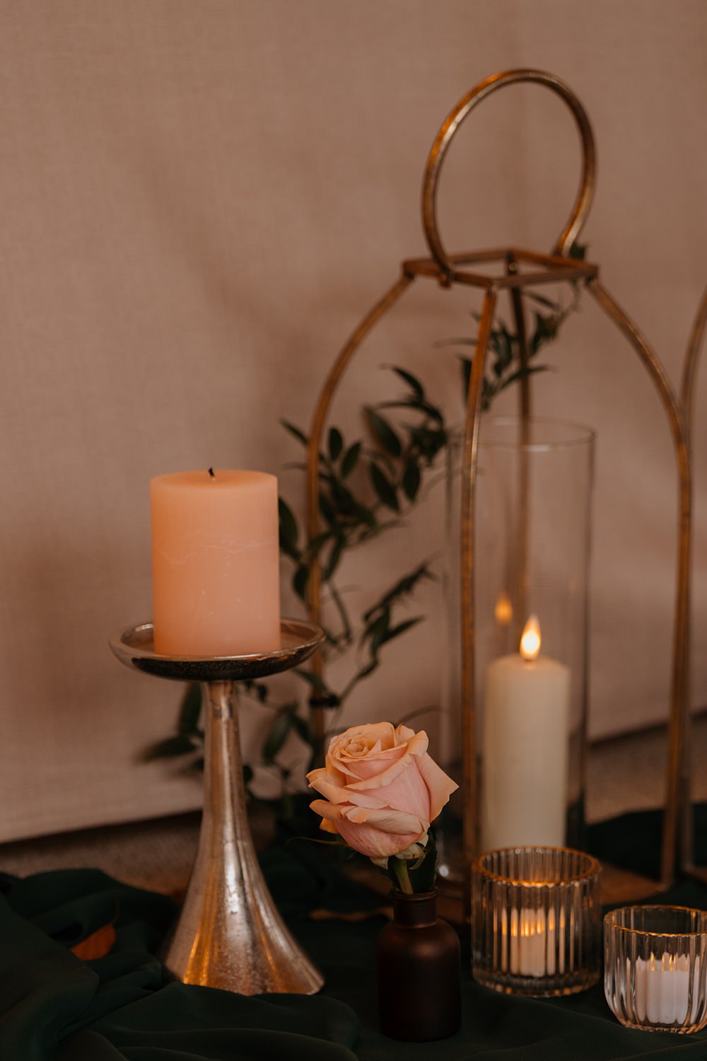 Candles Flower Decor Walled Garden Helperby Wedding Natalie Hamilton Photography