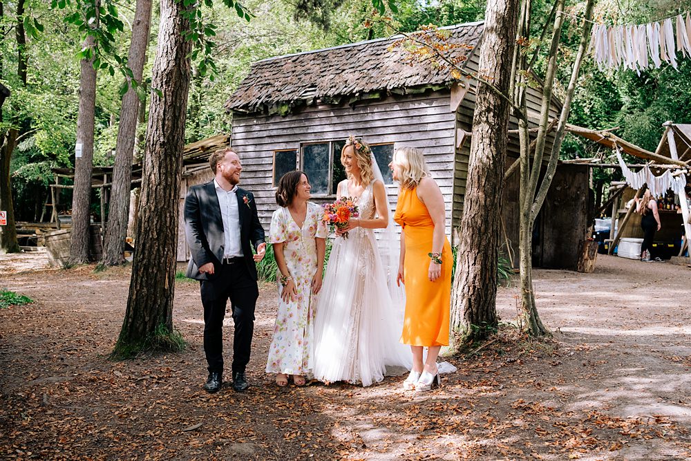 Bridesmaids Bridesman Bridespeople Wrist Corsage Mismatched Wilderness Wood Wedding Kerrie Wood Photography