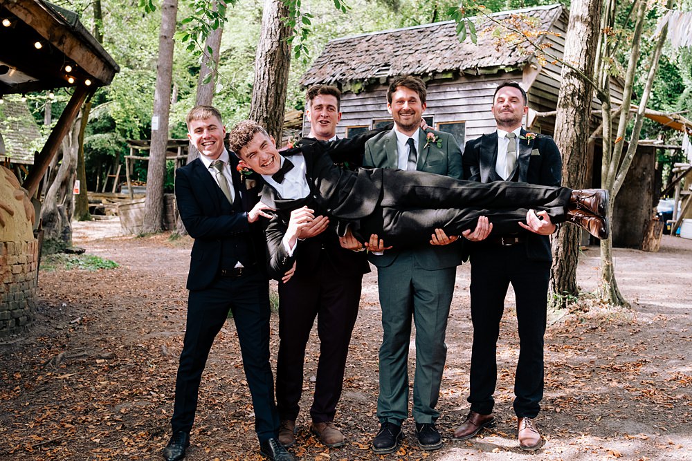 Black Suit Bow Tie Tuxedo Groom Groomsme Wilderness Wood Wedding Kerrie Wood Photography