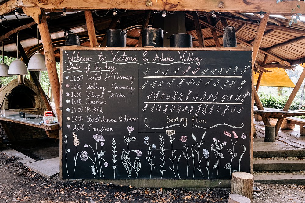 Chalkboard Table Plan Wilderness Wood Wedding Kerrie Wood Photography