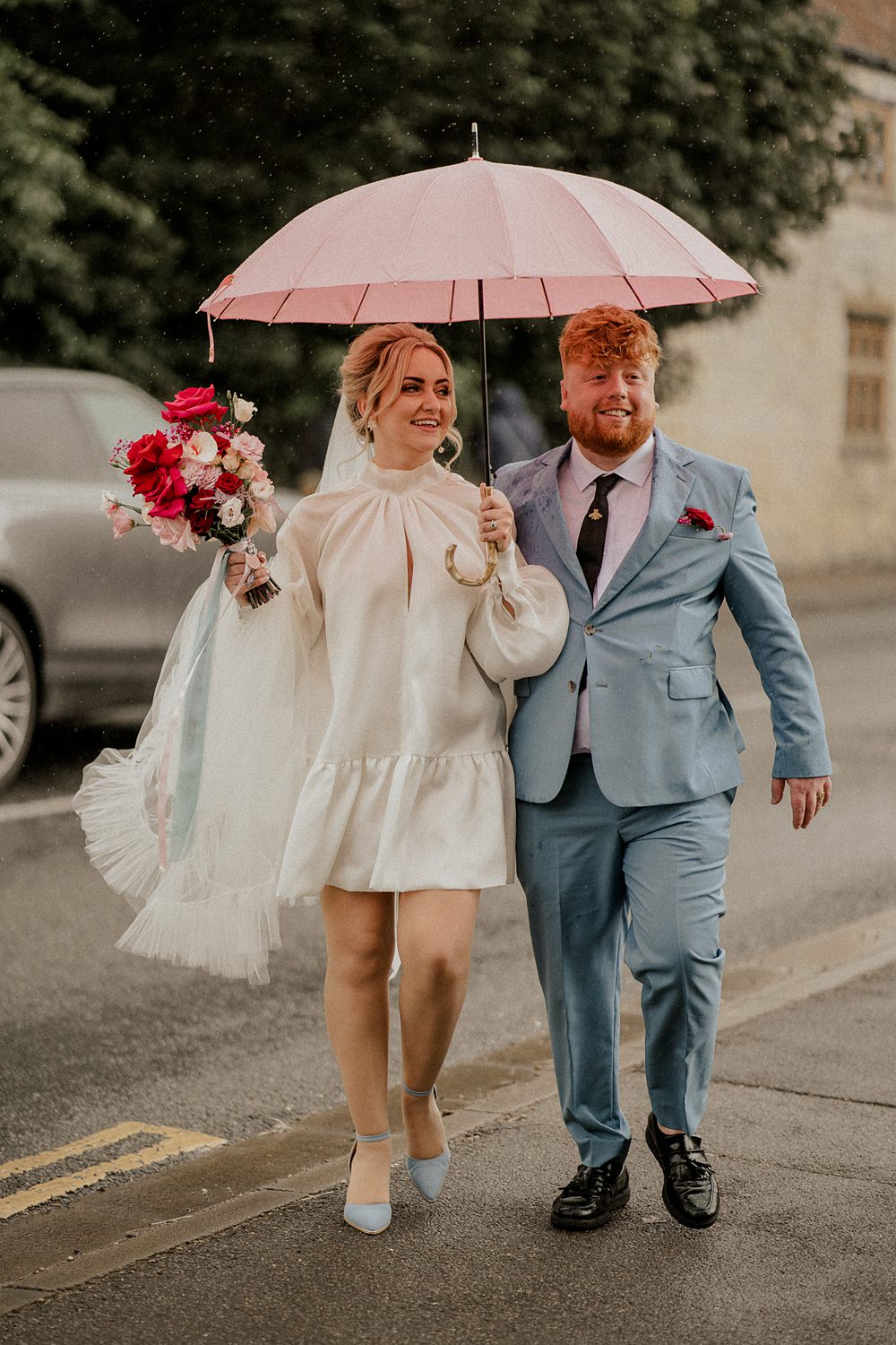 70s Disco Wedding Bubear Photography Umbrella Couple