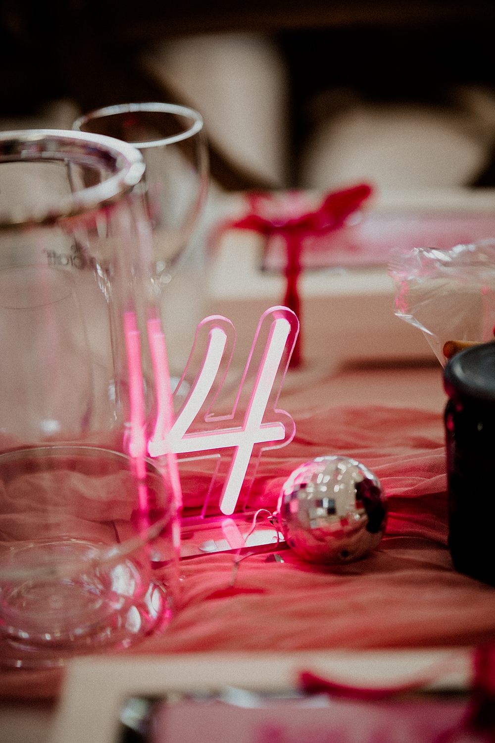 70s Disco Wedding Bubear Photography Light Table Number