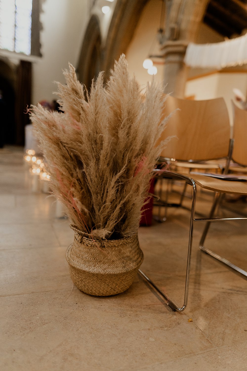 70s Disco Wedding Bubear Photography Pampas Grass Basket Ceremony Aisle