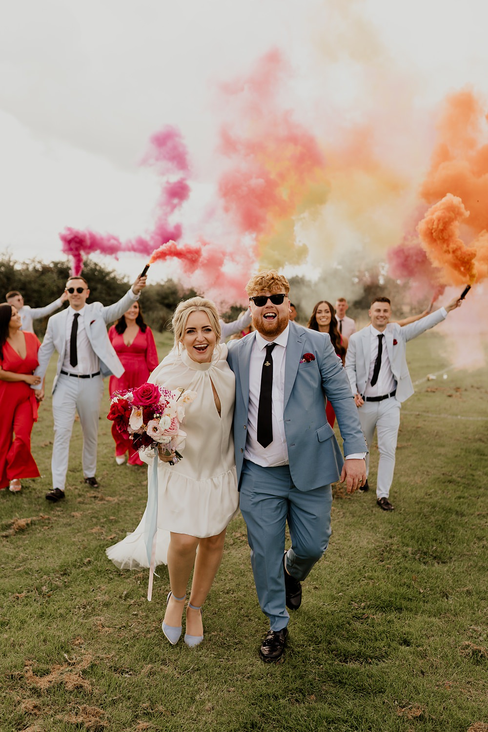 70s Disco Wedding Bubear Photography Smoke Flares