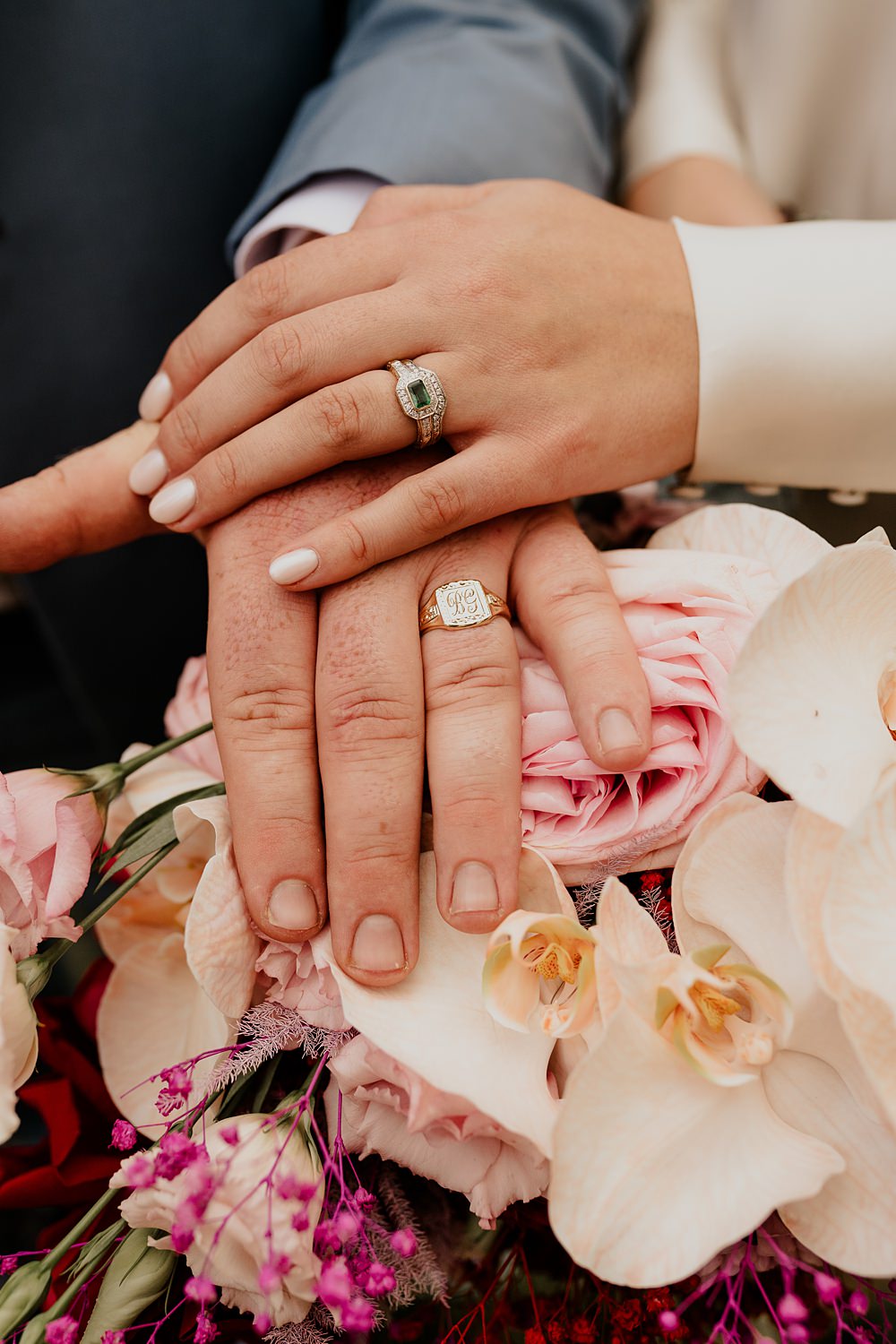 70s Disco Wedding Bubear PhotographyBride Groom Rings Nails Manicure