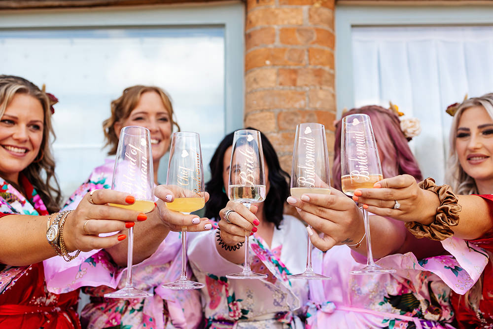 Bassmead Manor Barns Wedding Two-D Photography Bride Bridesmaid Drinks