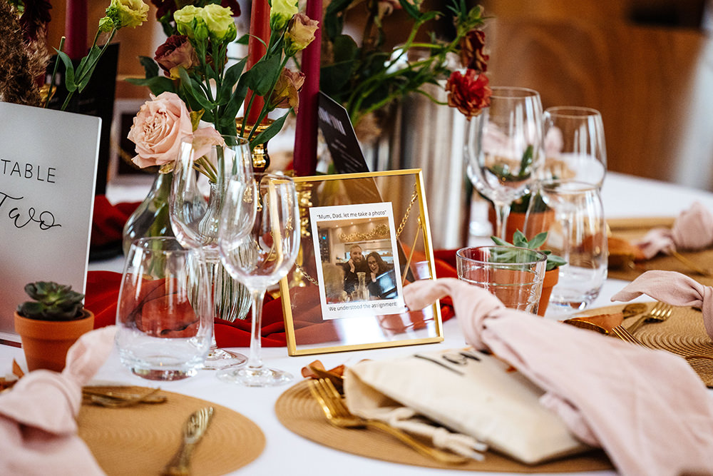 Bassmead Manor Barns Wedding Two-D Photography Photo Frame Table Name