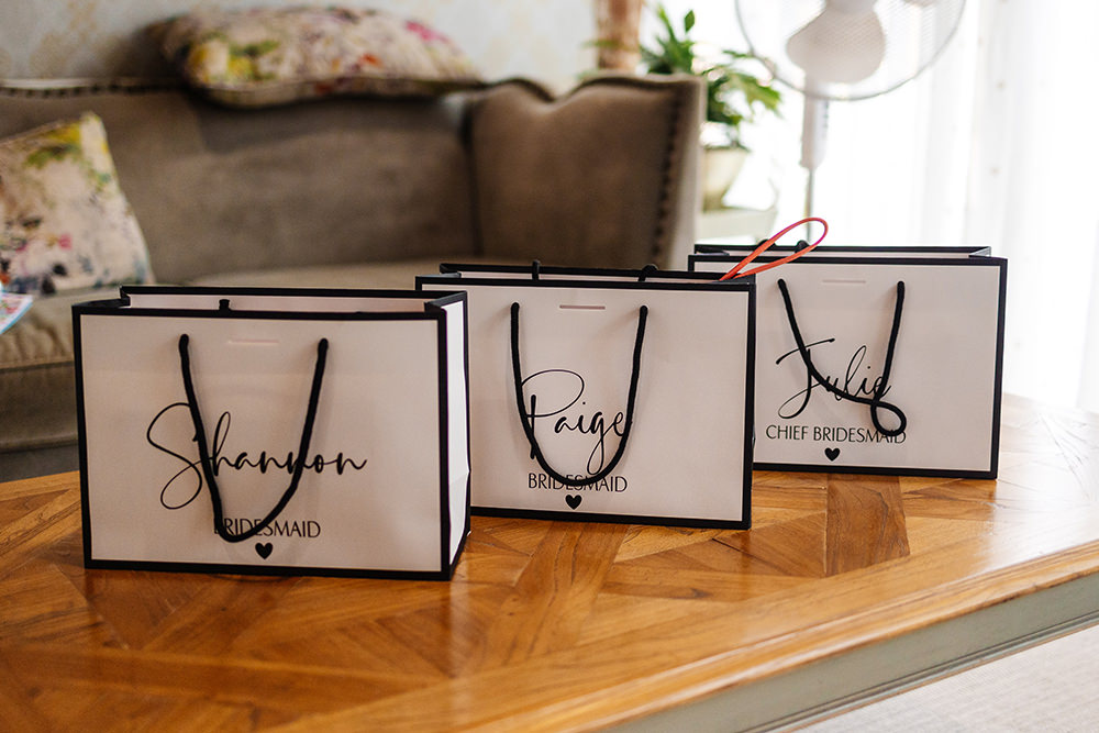 Bassmead Manor Barns Wedding Two-D Photography Bridesmaid Gift Bags