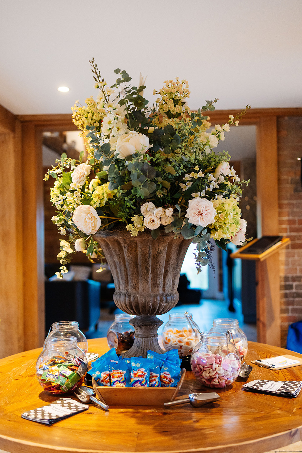 Bassmead Manor Barns Wedding Two-D Photography Sweet Table Bar