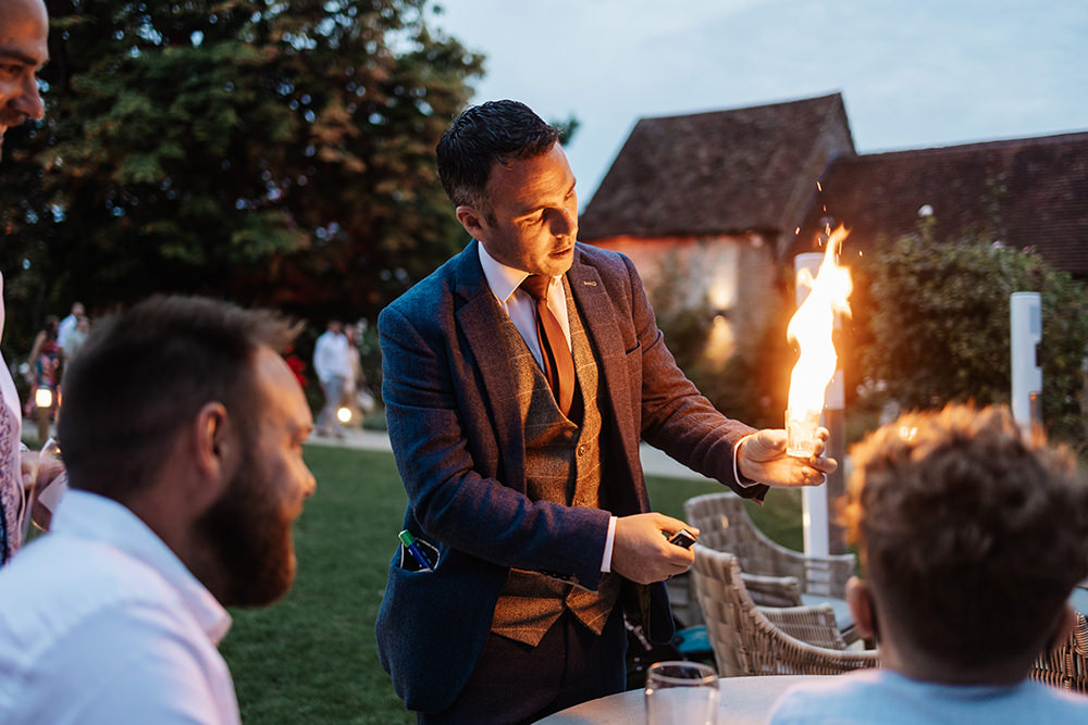Bassmead Manor Barns Wedding Two-D Photography Magic Trick Magician