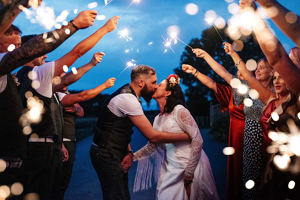Bassmead Manor Barns Wedding Two-D Photography Sparklers