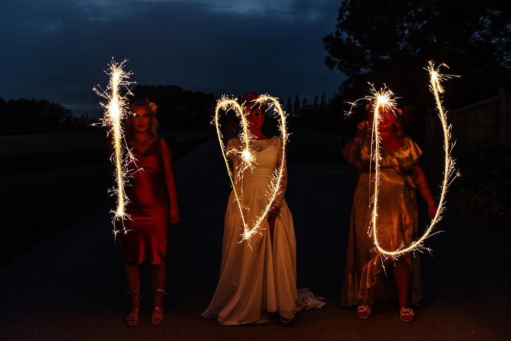 Bassmead Manor Barns Wedding Two-D Photography Sparklers