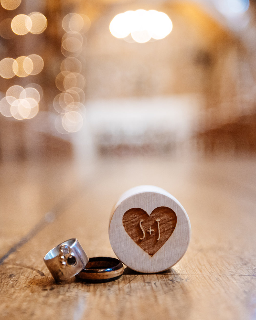 Bassmead Manor Barns Wedding Two-D Photography Rings Bride Groom Box