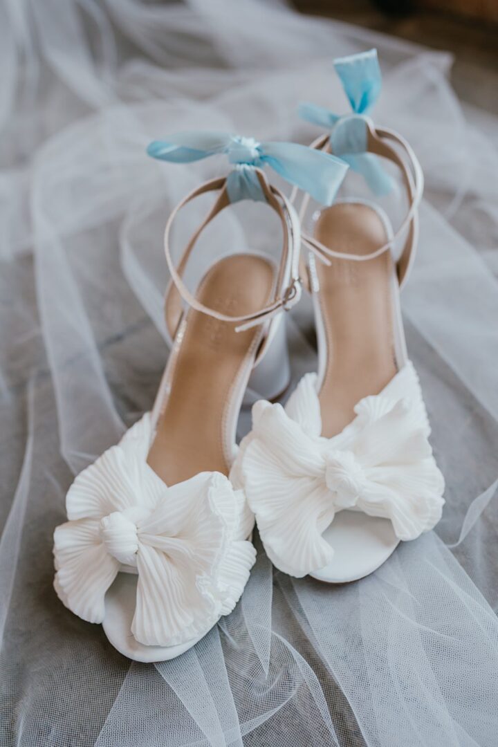 Bride White Bow Shoes Block Heel Wedding Shelby Ellis Photography