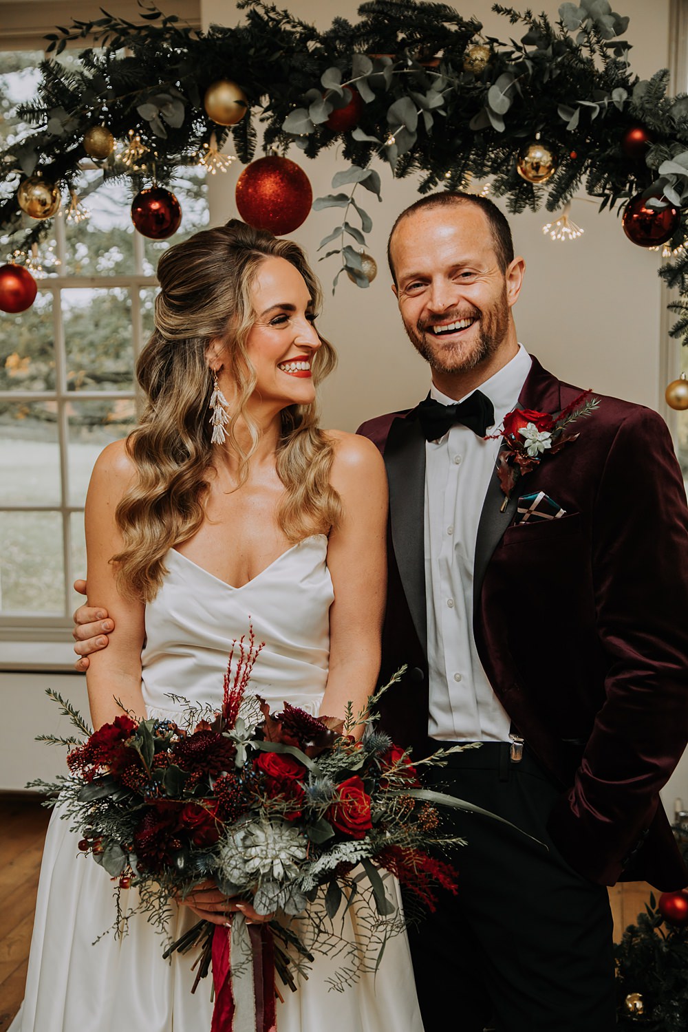 Burgundy Green Christmas Wedding Ideas Charly Mae Photography
